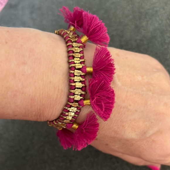 Handmade Pink Tassel Bracelet - Picture 5 of 5